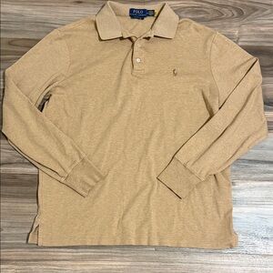 Polo Ralph Lauren Men’s Sz. M Classic Fit Soft Cotton L/S Polo Shirt Camel